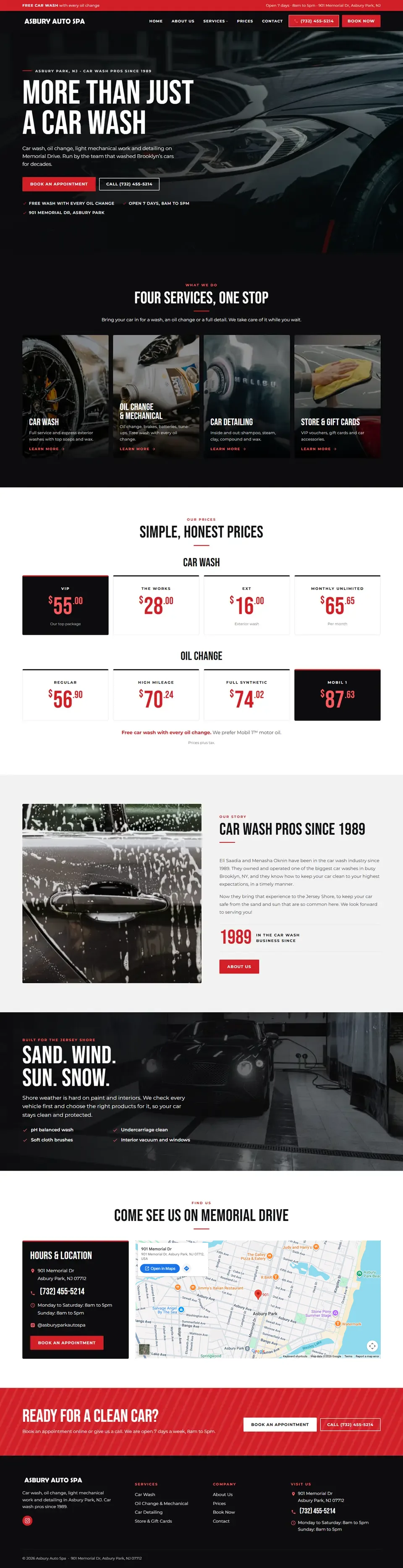 asburyautospa.com website on a computer