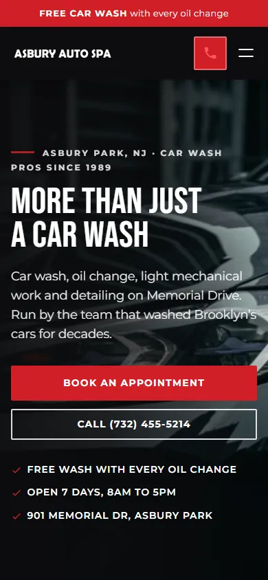 asburyautospa.com website on a phone