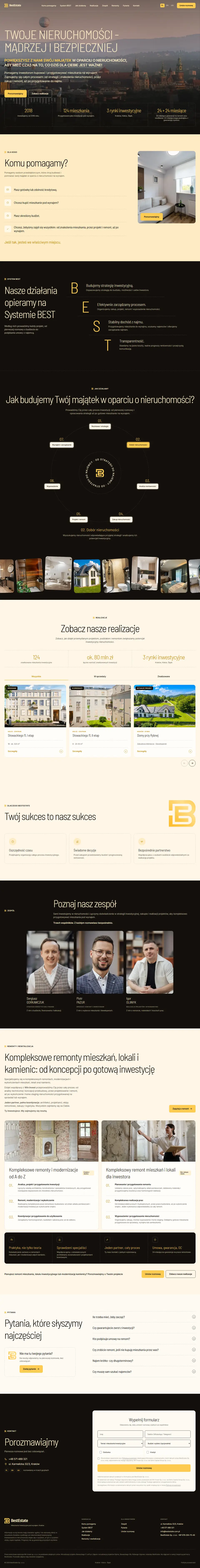 Сайт bestestate.com.pl, вид на компьютере