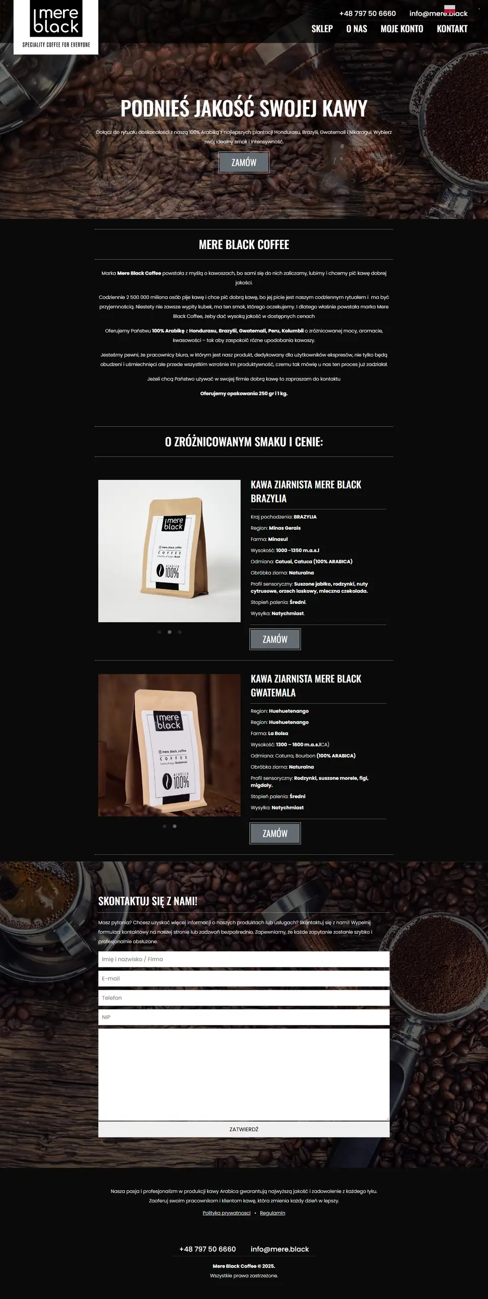 mere.black website on a computer