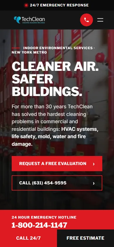 techclean.com website on a phone